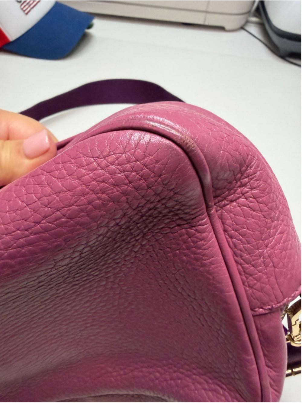 Women's Gucci Leather Crossbody Bag, One Size, Purple - Picture 4 of 12
